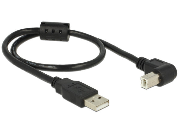 DeLOCK 0.5m, USB 2.0-A / USB 2.0-B USB-kabel 0,5 m USB A USB B 0,48 Gbit/sek. Sort
