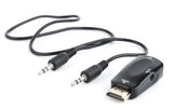 Gembird A-HDMI-VGA-02 kabel kønsskifter VGA (D-Sub) Sort
