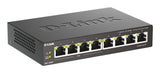 D-Link DGS-1008P/E netværksswitch Ikke administreret L2 Gigabit Ethernet (10/100/1000) Strøm over Ethernet (PoE) Desktop Sort