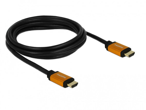 DeLOCK 85729 HDMI-kabel 2 m HDMI Type A (Standard) Sort, Guld