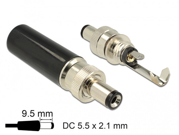 DeLOCK 89913 kabelsamler DC Sort, Nikkel