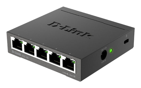 D-Link DGS-105 Ikke administreret L2 Gigabit Ethernet (10/100/1000) Sort