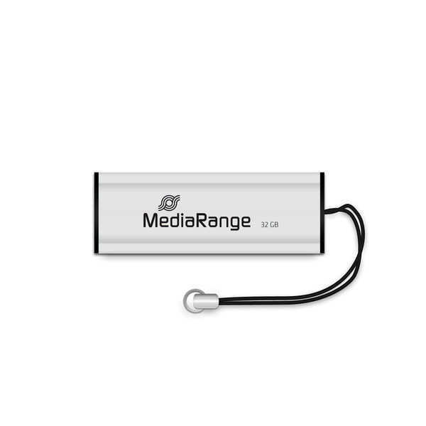 MediaRange MR916 USB-nøgle 32 GB USB Type-A 3.2 Gen 1 (3.1 Gen 1) Sort, Sølv