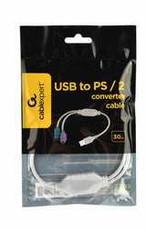 Gembird UAPS12 PS/2-kabel 0,3 m 2x 6-p Mini-DIN USB A Hvid