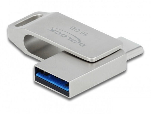DeLOCK 54073 USB-nøgle 16 GB USB Type-A / USB Type-C 3.2 Gen 1 (3.1 Gen 1) Sølv