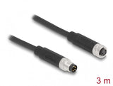DeLOCK 80144 sensor- & aktuatorkabel 3 m RKF M8 Sort