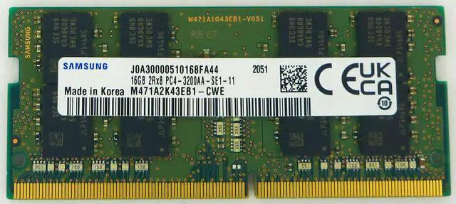 Samsung M471A2K43EB1-CWE 16GB DDR4 3200MHz PC4-25600 SODIMM hukommelsesmodul 1 x 16 GB 3200 MT/s 260-pin SO-DIMM