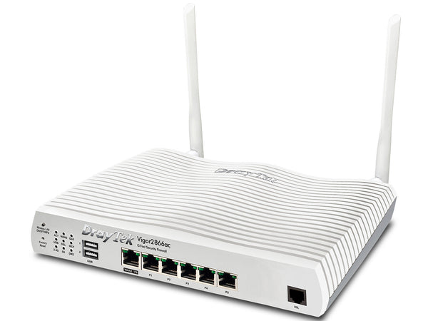 DrayTek Vigor 2866AX: Gfast Modem-Firewall trådløs router Gigabit Ethernet Dual-band (2,4 GHz / 5 GHz) Grå