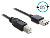 DeLOCK 0.5m, USB2.0-A/USB2.0-B USB-kabel 0,5 m USB A USB B 0,48 Gbit/sek. Sort
