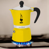 Bialetti Rainbow Moka gryde Sort, Gul