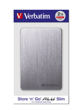 Verbatim Store 'n' Go ALU Slim ekstern harddisk 1 TB 2.5" USB Type-C 3.2 Gen 1 (3.1 Gen 1) Grå