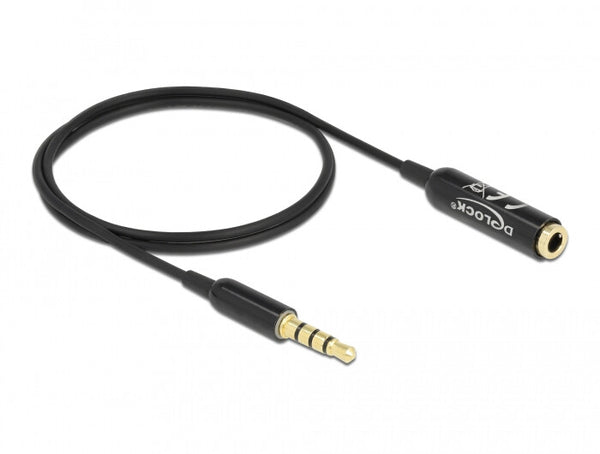 DeLOCK 66074 lydkabel 0,5 m 3.5mm Sort, Sølv