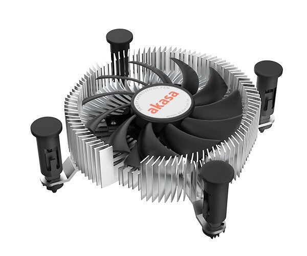 Akasa AK-CC6601EP01 Computerkølesystem Processor Køleplade/køler 7,5 cm Aluminium, Sort 1 stk