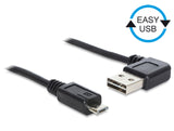 DeLOCK 0.5m, USB2.0-A/USB2.0 Micro-B USB-kabel 0,5 m USB A Micro-USB B 0,48 Gbit/sek. Sort