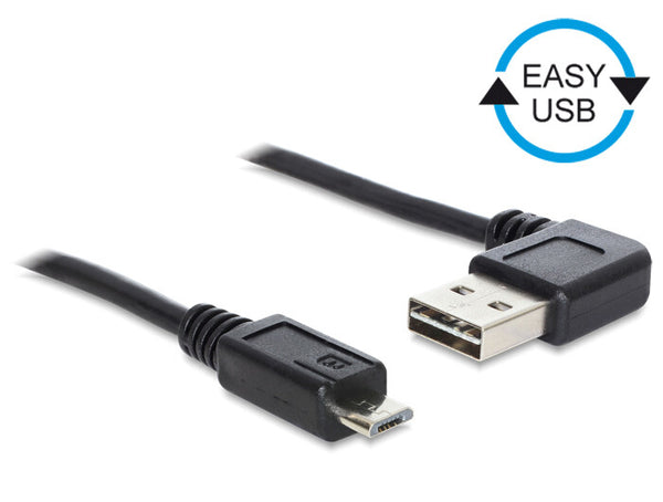 DeLOCK 0.5m, USB2.0-A/USB2.0 Micro-B USB-kabel 0,5 m USB A Micro-USB B 0,48 Gbit/sek. Sort