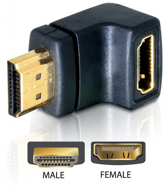 DeLOCK HDMI male > HDMI female 90° down HDMI 1.3 Sort