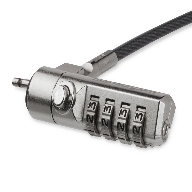 StarTech.com LTLOCK4D kabellås Sort, Sølv 2 m