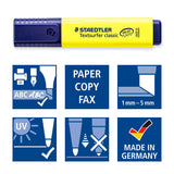 Staedtler Textsurfer classic 364 speedmarker 4 stk Mejselspids Blå, Grøn, Lyserød, Gul