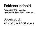 HP Original 26X LaserJet-tonerpatron med høj kapacitet, sort