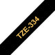 Brother TZE-334 etiketbånd Guld på sort
