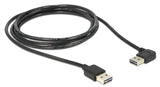 DeLOCK 5m USB 2.0 A m/m 90° USB-kabel USB A Sort