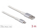 DeLOCK 83003 kabel til mobiltelefon Sølv, Hvid 3 m USB A Lightning