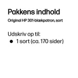 HP Original 301-blækpatron, sort