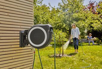 Gardena RollUp L Vægmonteret rulle Automatisk Sort, Blå, Grå