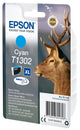 Epson Stag T1302 kronhjort DURABrite Ultra enkeltpakke cyan blæk