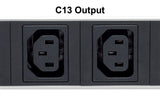 Intellinet 163651 strømforsyningsenhed (PDU) 8 AC stikkontakt(er) 1U Sort, Sølv