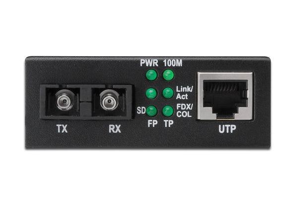 Digitus DN-82021-1 netværksomformer til medie Intern 1310 nm Enkeltilstand Sort