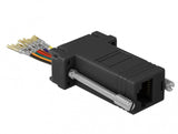 DeLOCK 66165 kabel kønsskifter Sub-D 9 pin Rj-45 Sort, Rustfrit stål