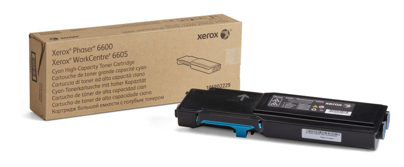 Xerox Phaser 6600/WorkCentre 6605, cyan tonerpatron med stor kapacitet (6.000 sider)
