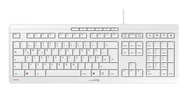 CHERRY STREAM tastatur Kontor USB QWERTZ Tysk Hvid