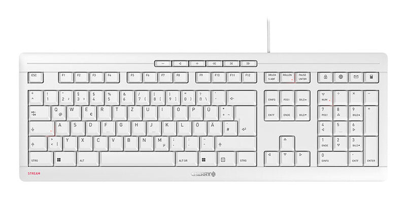 CHERRY STREAM tastatur Kontor USB QWERTZ Tysk Hvid