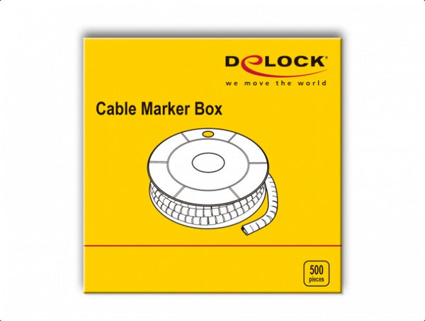 DeLOCK 18355 kabelmarkering Gul Plast 500 stk