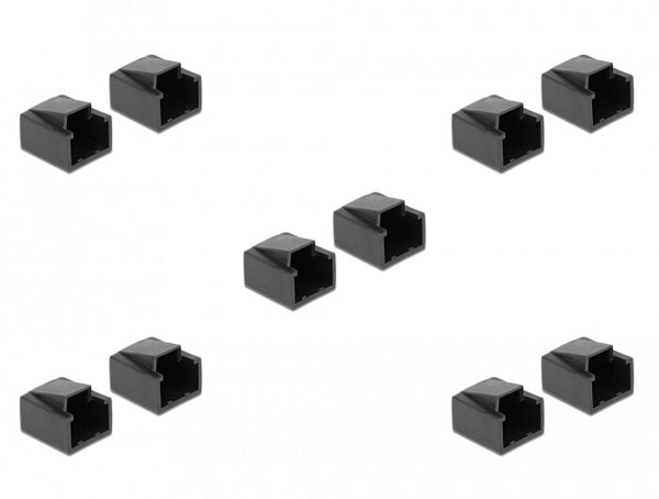 DeLOCK 86470 dækning af sokkel RJ-45 Sort 10 stk