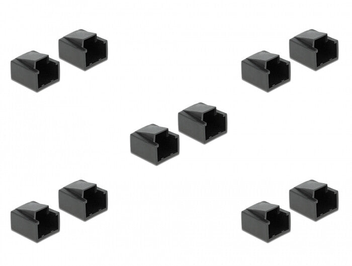 DeLOCK 86470 dækning af sokkel RJ-45 Sort 10 stk
