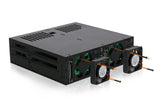 Icy Dock MB326SP-B disk array 0 TB Stativ (1U) Sort