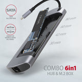 Axagon HMC-6M2 dockingstation Ledningsført USB 3.2 Gen 1 (3.1 Gen 1) Type-C Aluminium