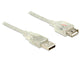 DeLOCK 0.5m, 2xUSB2.0-A USB-kabel USB 2.0 0,5 m USB A 0,48 Gbit/sek. Transparent