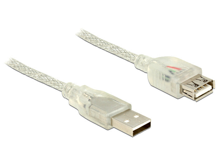 DeLOCK 83883 USB-kabel USB 2.0 2 m USB A 0,48 Gbit/sek. Transparent