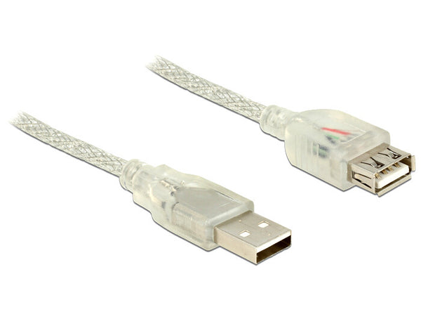 DeLOCK 83884 USB-kabel USB 2.0 3 m USB A 0,48 Gbit/sek. Transparent