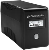 PowerWalker VI 650 LCD UPS-enhed 0,65 kVA 360 W 2 AC stikkontakt(er)