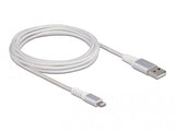 DeLOCK 83003 kabel til mobiltelefon Sølv, Hvid 3 m USB A Lightning
