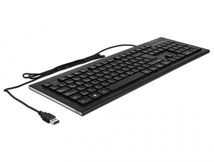 DeLOCK 12672 tastatur Kontor USB QWERTZ Tysk Sort