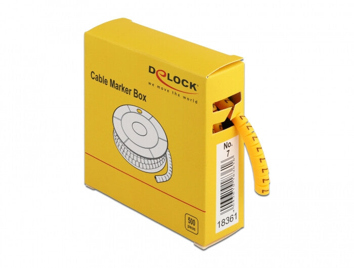 DeLOCK Kabelmarker Box Nr 7 gelb 500 Stück Gul 500 stk