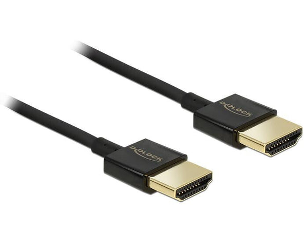 DeLOCK HDMI/HDMI, 0.5 m HDMI-kabel 0,5 m HDMI Type A (Standard) Sort