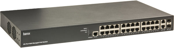 Barox RY-LGSP23-26/370 netværksswitch Administreret L2/L3 Gigabit Ethernet (10/100/1000) Strøm over Ethernet (PoE) 1U Sort