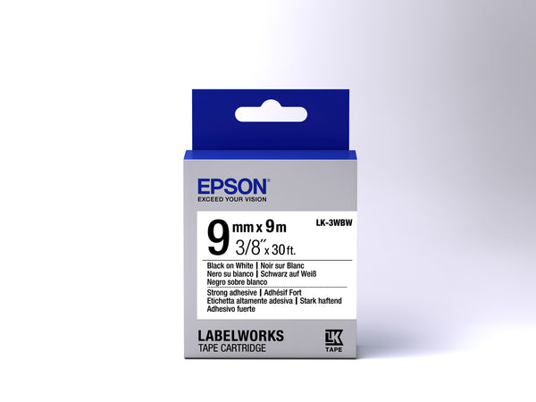 Epson LK-3WBW etiketbånd Sort på hvid